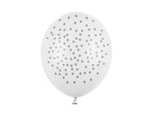 Balony Kropki Pastel Pure White