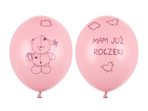 Balony Miś - mam już... Pastel Pink