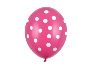 Balony Kropki Pastel Hot Pink