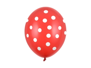 Balony Kropki Pastel Poppy Red