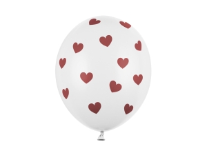 Balony Serduszka Pastel Pure White 30 cm 14 cali 6 szt