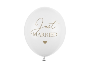 Balony Just Married P. Pure White 30 cm 14 cali 6 szt