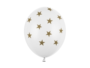 Balony Gwiazdki Pastel Pure White 30 cm 14 cali 6 szt
