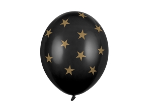 Balony Gwiazdki Pastel Black 30 cm 14 cali 6 szt