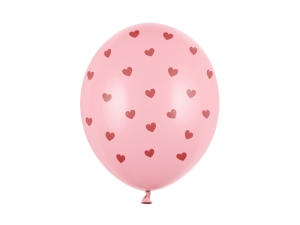 Balony Serca Pastel Baby Pink 30 cm 14 cali 6 szt