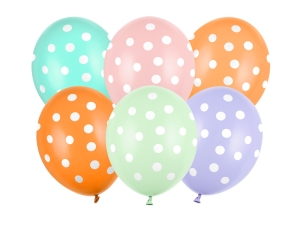 Balony Kropki 30 cm 14 cali 6 szt