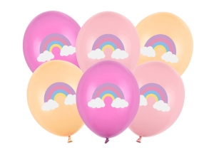 Balony Tęcza 30 cm 14 cali 6 szt
