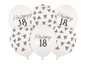 Balony urodzinowe 18 Pastel Off-white - 30 cm 14 cali 6 szt