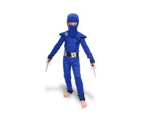 Strój Ninja niebieski rozmiar 116 - 128 cm