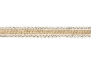 Taśma jutowa z koronką 4 cm x 500 cm