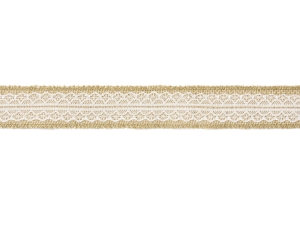 Taśma jutowa z koronką 4 cm x 500 cm
