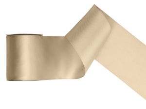 Tasiemka satynowa zimny złoty 100 mm x 25 m