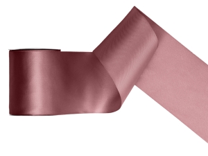 Tasiemka satynowa ciemny brudny róż 100 mm x 25 m