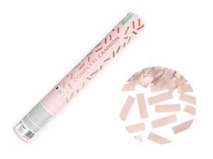 Tuba z konfetti różowe złoto 40 cm