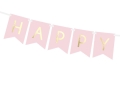 Baner happy birthday różowy 175cm