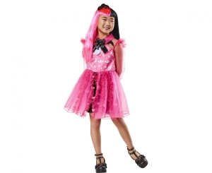 Strój dla dziewczynki Monster high Draculaura (sukienka satynowa muszka opaska) rozm. M