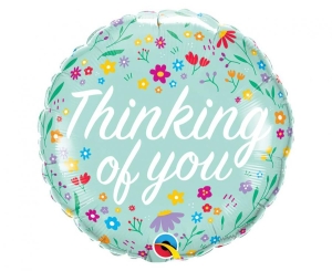 Balon foliowy Thinking Of You - Petite Floral okrągły 18 cali