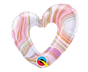 Balon foliowy serce Marble 14 cali