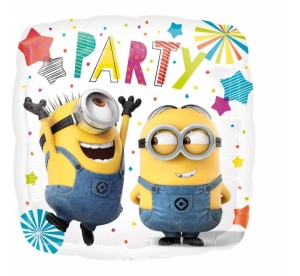 Balon foliowy Minions Party kwadratowy 18 cali