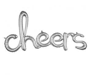 Balon foliowy Napis CHEERS srebrny