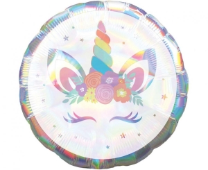 Balon foliowy Jednorożec opalizujący okrągły 18 cali