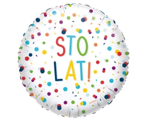 Balon foliowy Sto lat! okrągły 18 cali