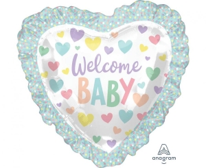 Balon foliowy serce Welcome Baby 18 cali