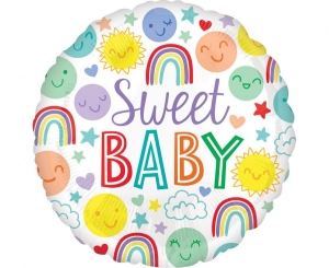Balon foliowy Sweet Baby icons okrągły 18 cali