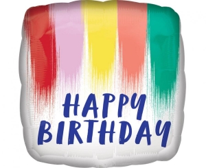 Balon foliowy Happy Birthday Paint kwadratowy 18 cali