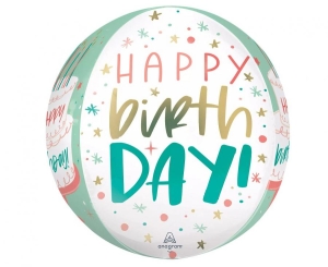 Balon foliowy ORBZ Happy Birthday 15 cali