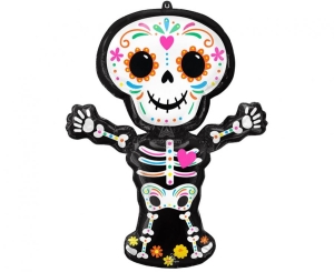 Balon foliowy Holographic Day Of The Dead Skeleton 66 cm x 86 cm