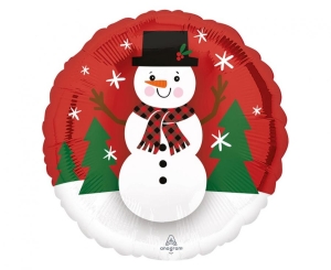 Balon foliowy Uśmiechnięty Bałwan okrągły 18 cali