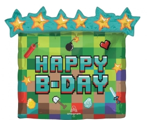 Balon foliowy Happy Birthday Pixel Party 63 cm x 58 cm