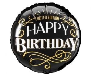 Balon foliowy Happy Birthday limited edition okragly 18 cali