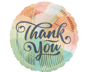 Balon foliowy Thank You pastel clouds okrągły 18 cali