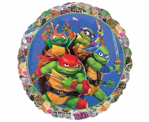 Balon foliowy TEENAGE MUTANT NINJA TURTLE okrągły 18 cali