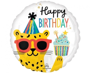 Balon foliowy Happy BIRTHDAY okrągły 18 cali