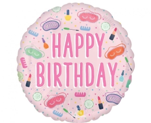 Balon foliowy Happy Birthday spa okrągły 18 cali