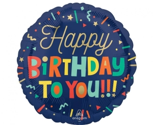 Balon foliowy Happy Birthday to You okrągły 18 cali