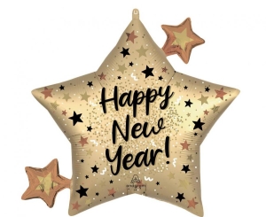 Balon foliowy Satin NYE Natural Sparkle Star