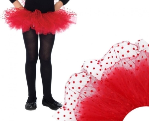 Spódnica Tutu tiulowa dziecięca czerwona w kropeczki roz.un.