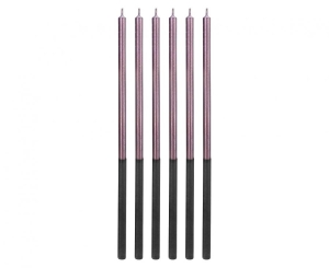 Świeczki urodzinowe Platinum liliowe wys. 14.5 cm 6 szt