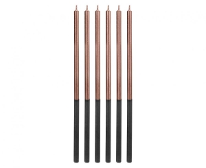 Świeczki urodzinowe Platinum różowo-złote wys. 14.5 cm 6 szt