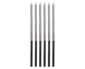 Świeczki urodzinowe Platinum srebrne wys. 14.5 cm 6 szt