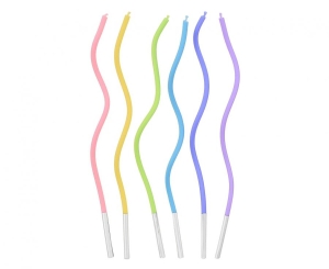 Świeczki urodzinowe Świderki pastelowy miks 6 szt