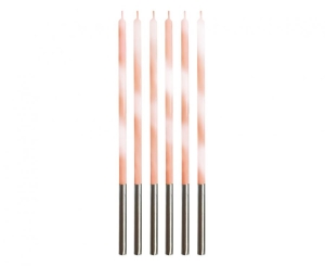 Świeczki urodzinowe Candy morelowe 4.5 x 4.5 x 150 mm 6 szt