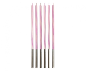 Świeczki urodzinowe Candy różowe 4.5 x 4.5 x 150 mm 6 szt