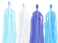 Girlanda frędzle biało niebieska 150cm