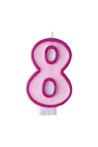 Świeczka cyfra 8 różowa