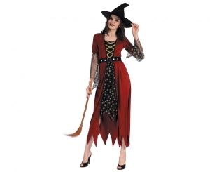 Strój dla dorosłych Czerwona Czarownica (sukienka kapelusz pasek ) rozm. S